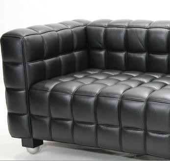 Sofa Kubus 2 Sitzer Josef Hoffmann 1918 (black anilinleather)