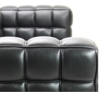 Sofa 3 seat Kubus by Joseph Hoffmann Vienna 1918 (black anilinleather)