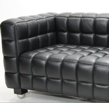 Sofa 3 seat Kubus by Joseph Hoffmann Vienna 1918 (black anilinleather)