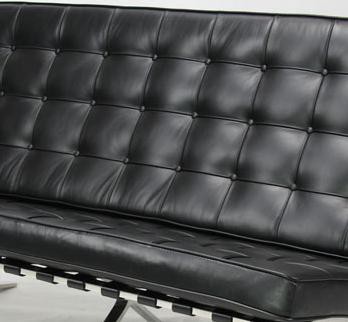 Sofa 2 seat Barcelona by Ludwig Mies van der Rohe (tan anilinleather)