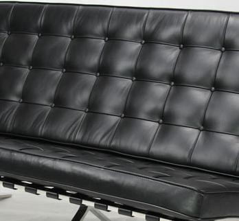 Sofa 2 Sitzer Barcelona by Ludwig Mies van der Rohe 1929 (Anilinleder schwarz)