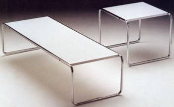 Laccio tables by Marcel Breuer 1925 (black laminated)