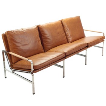 sofa 3 seat FK6720 by Fabricius & Kastholm 1965 (black anilinleather)