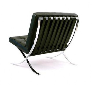 Loungechair Barcelona by Mies van der Rohe 1929 white anilinleather