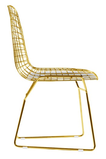 Wire chair by Harry Betoia 1948 (gold)