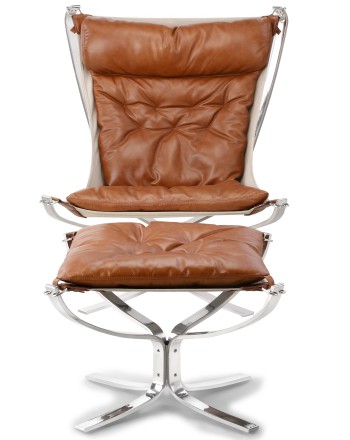 Falconchair  Loungechair by Sigurd Ressell 1970 (Anilinleder creme)