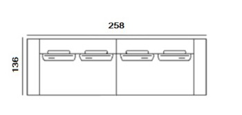 Sofa Summer by Alberta Italia 258 cm width