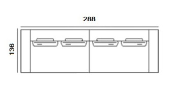 Sofa Summer by Alberta Italia 288 cm width