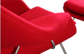 Womb Chair with Ottoman by Eero Saarinen 1948 (cashmere red)