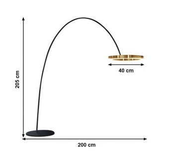 Floorlamp LED Mito Style chrome or gold