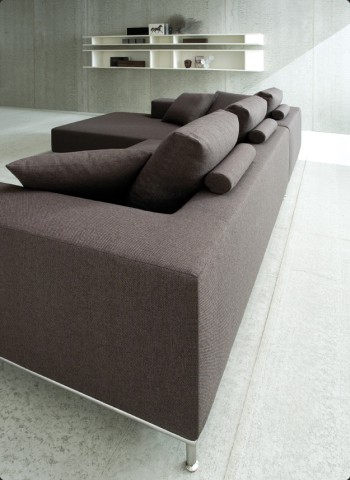 Ecksofa Yves inspired by Rodolfo Dordoni (Anilinleder schwarz)