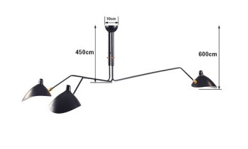 Ceilinglamp MCL-R3 (Plafonnier 3bras pivotants) designed by Serge Mouille 1958
