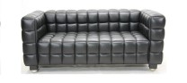 Sofa Kubus 2 Sitzer Josef Hoffmann 1918 (red anilinleather)