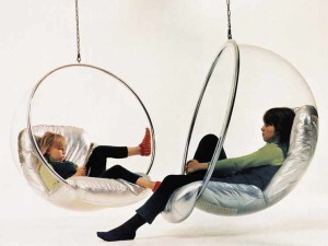 Bubble Chair von Eero Aarnio 1968 (Sitzkissen silber)