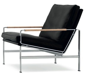 Sessel FK6720 - Easy Chair by Fabricius & Kastholm 1968 (Anilinleder schwarz)