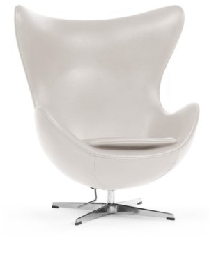 Eggchair by Arne Jacobsen 1956 (Anilinleder weiss)