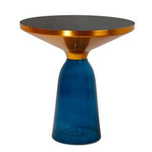Bell Table Sidetable  blue glass