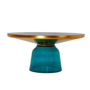 Bell Table Coffetable turquiose glass