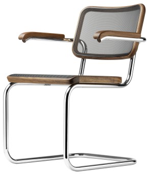 Armlehnstuhl Cesca mit Netzgewebe by Marcel Breuer 1928 Buche darkwalnut