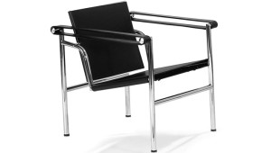 LC1 Basculant Chair by Le Corbusier 1928 (black cowhide)
