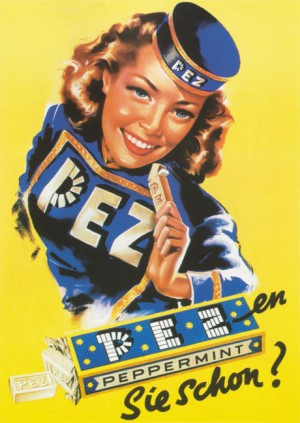 PEZ Werbeplakat 1955