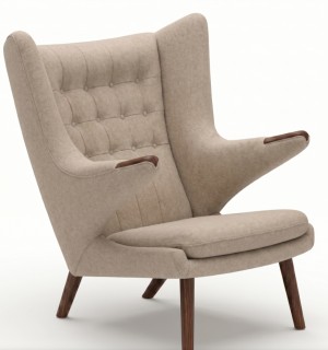 Papa Bear Chair by Hans J. Wegner 1951 (beige wool)