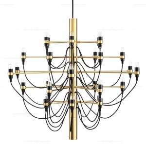 Chandelier by Gino Sarfatti 1958 golden edition (30 bulbs)
