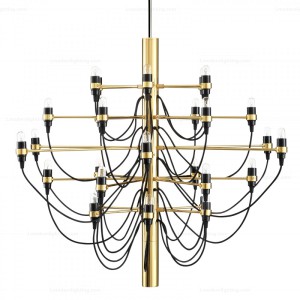 Chandelier by Gino Sarfatti 1958 golden edition (30 bulbs)