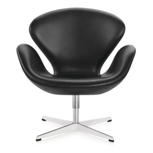 Swanchair by Arne Jacobsen 1958 (Anilinleder schwarz)