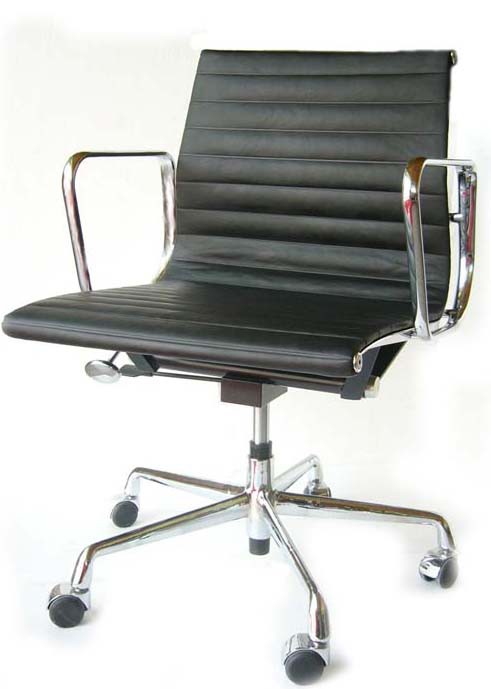 Aluminuim Group Chair EA 117 by Charles Eames (Anilinleder schwarz)