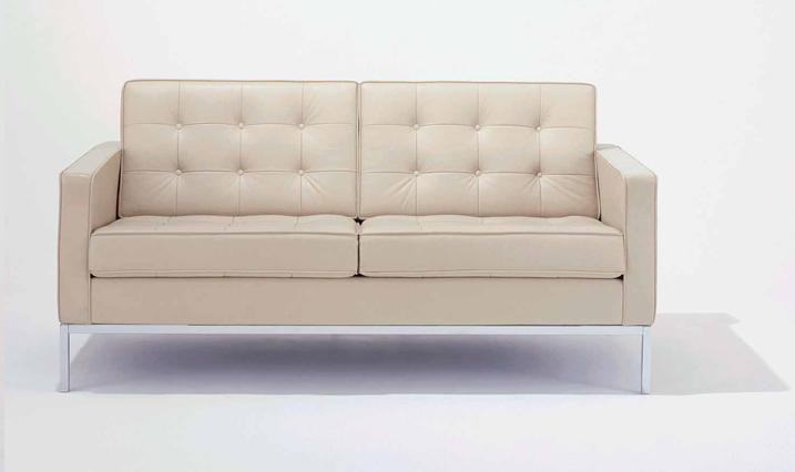 Sofa Zweisitzer by Florence Schust Knoll 1954 (Anilinleder creme)