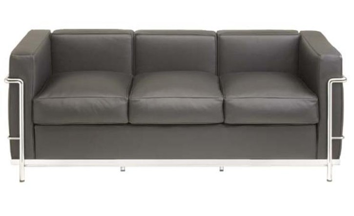 Sofa Dreisitzer LC2  (Anilinleder schwarz)