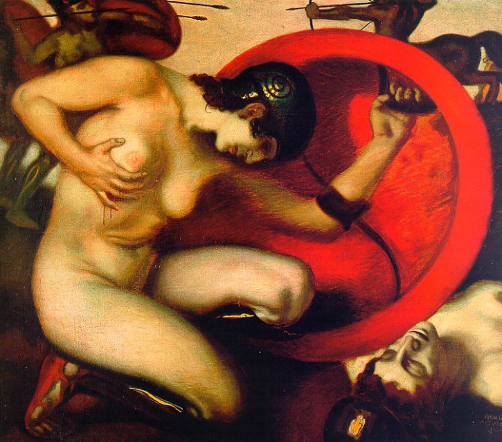 Franz von Stuck sterbende Amazone 1903 Art Nouveau