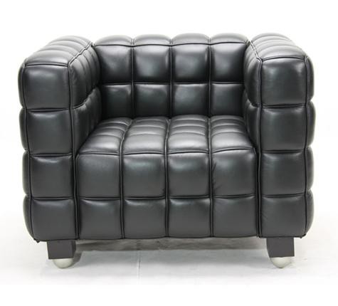 armchair Kubus by Joseph Hoffmann Vienna 1918 (black anilinleather)