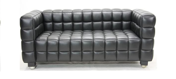 Sofa Kubus 2 Sitzer Josef Hoffmann 1918 (white anilinleather)