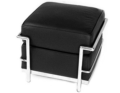 Ottoman LC2 by Le Corbusier (black anilinleather)