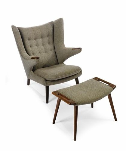 Papa Bear Chair by Hans J. Wegner 1951 (Wolle beige)