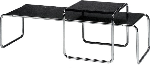 Laccio tables by Marcel Breuer 1925 (black laminated)