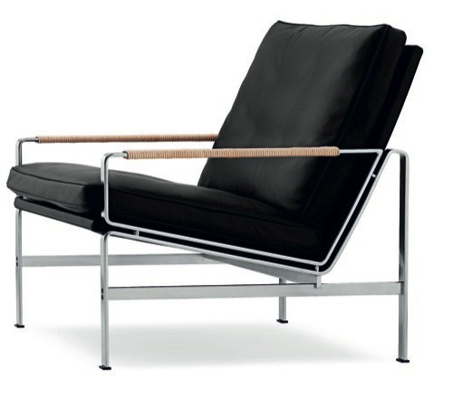 armchair FK6720 by Fabricius & Kastholm 1968 (black anilinleather)