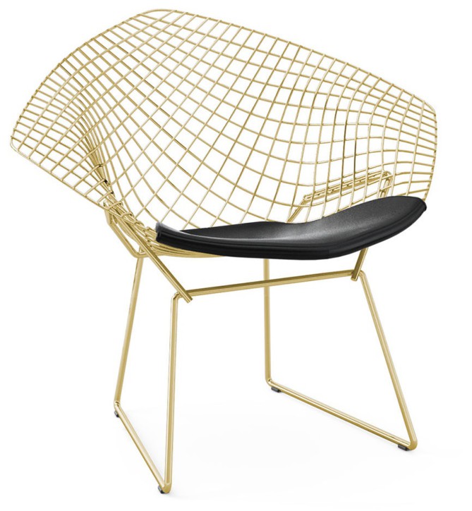 Wire chair by Harry Betoia 1948 (gold)