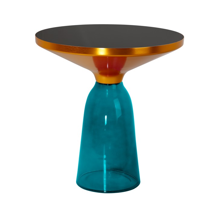 Bell Table Sidetable  turquiose glass