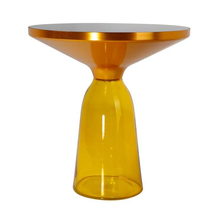 Bell Table Sidetable yellow glas