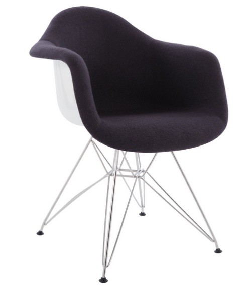 DAR Armchair gepolstert by Charles Eames 1950 (Kaschmir schwarz)