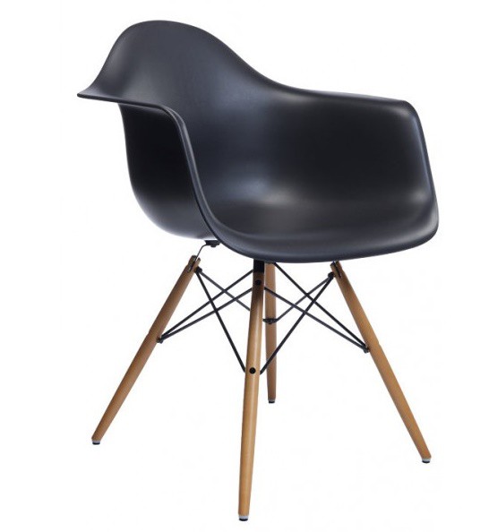 DAW Armchair by Charles Eames 1948 (Polypropylen schwarz)