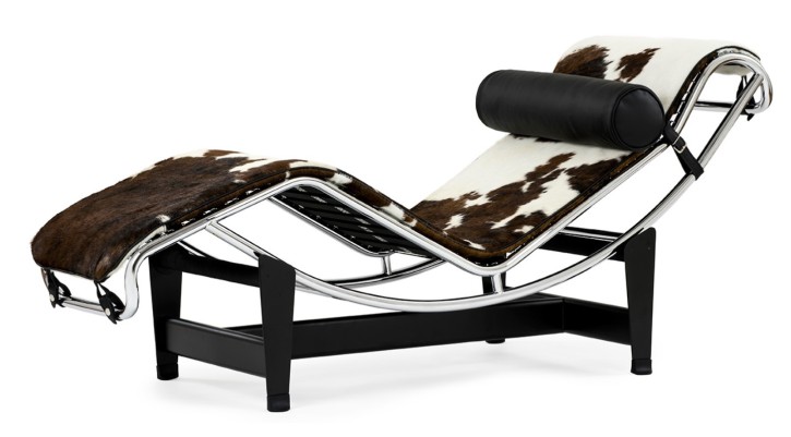 Chaiselongue LC4 Pony Style (Cowhide brown - white )