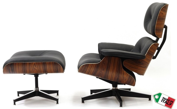 Loungechair mit Ottomane in Palisander by Charles Eames 1956