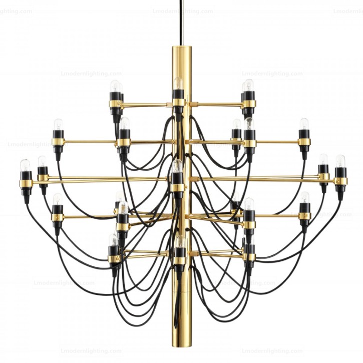 Chandelier by Gino Sarfatti 1958 golden edition (30 bulbs)