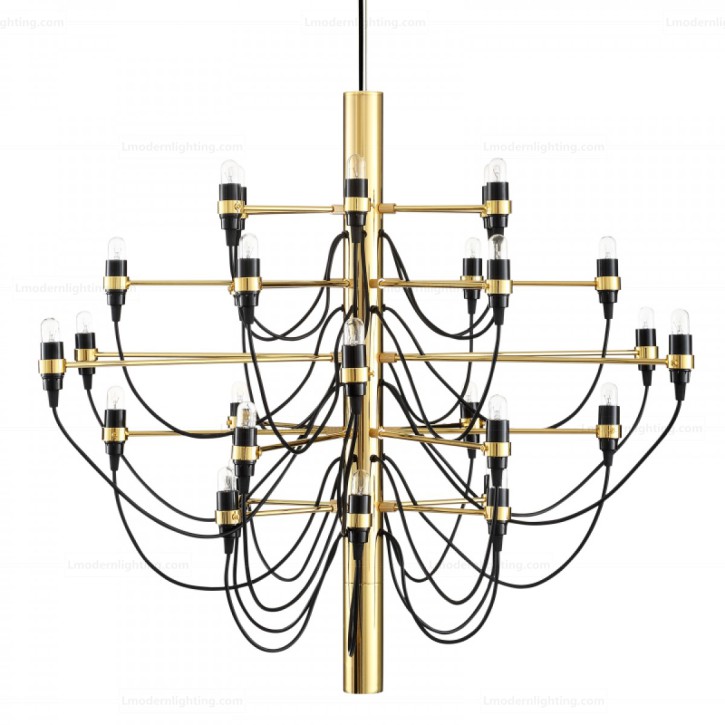 Chandelier by Gino Sarfatti 1958 golden edition (30 bulbs)