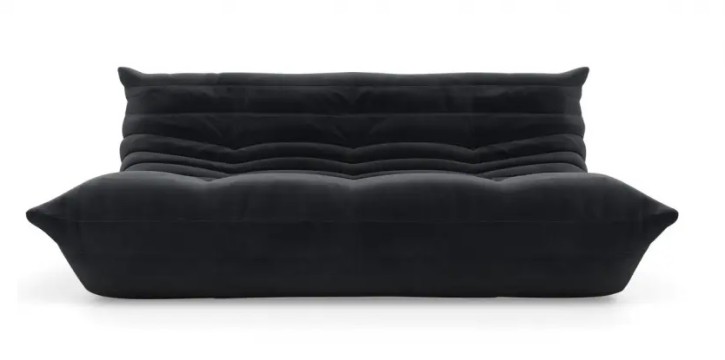 Sofa Togo 2 Sitzer by Michel Dugaroy Samt schwarz