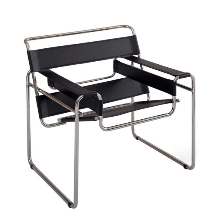 Wassily Chair by Marcel Breuer (Kernleder schwarz)